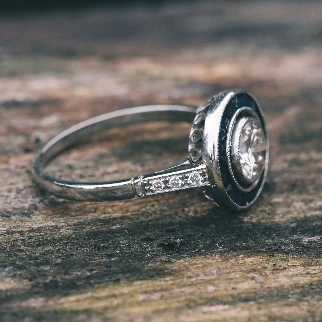 Lost Owl Sapphire Target Ring - Lost Owl Jewelry