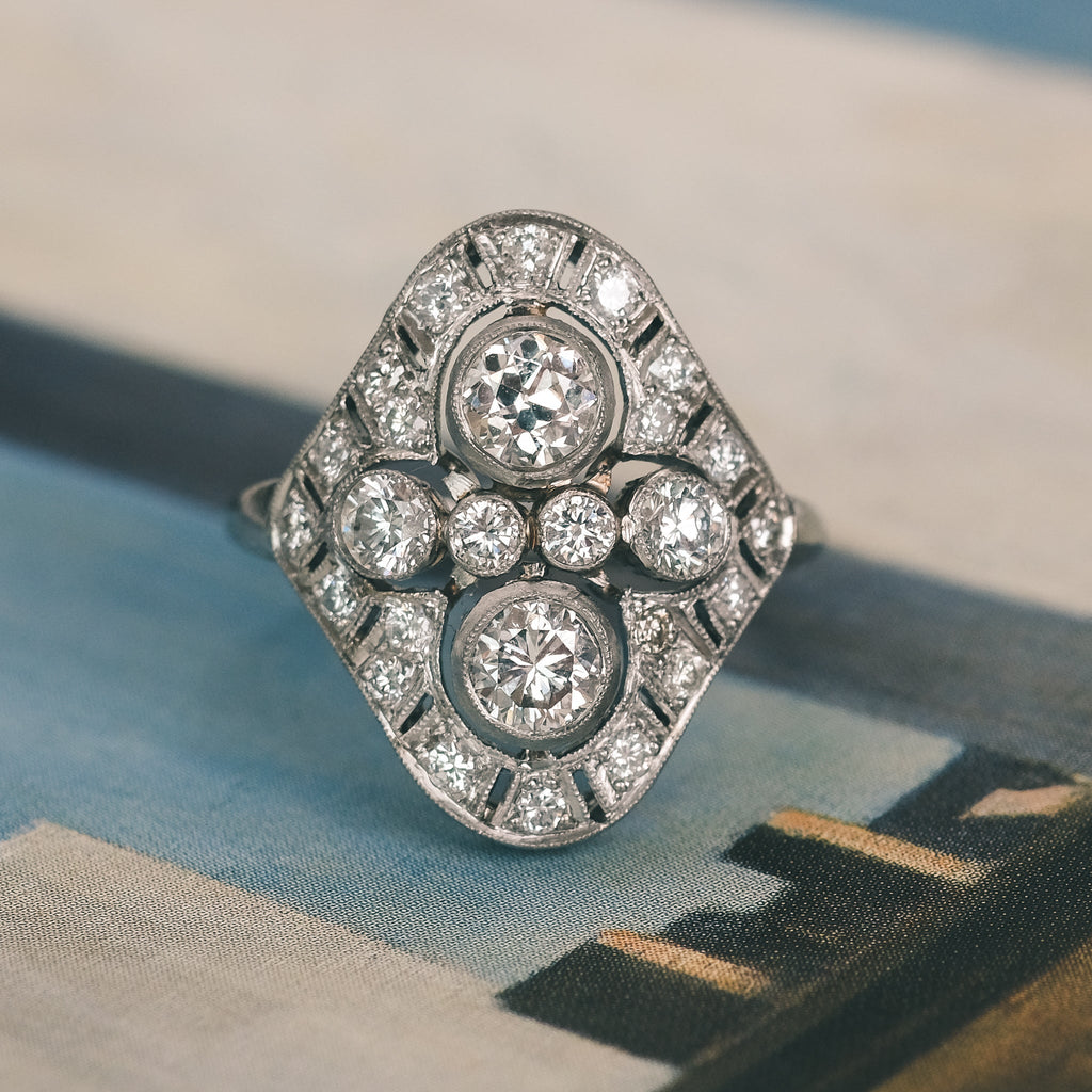 Mid-Century Diamond Cocktail Ring – Lost Owl Jewelry