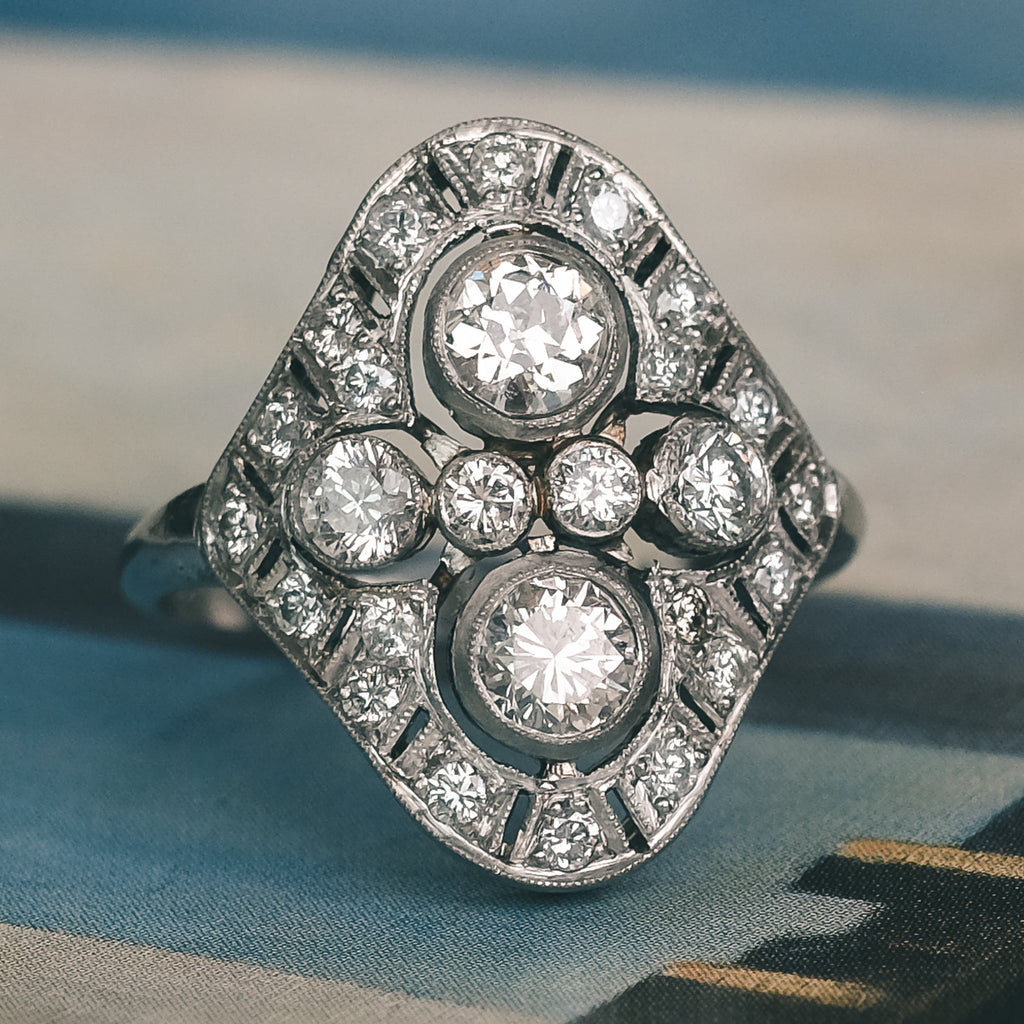 Mid-Century Diamond Cocktail Ring – Lost Owl Jewelry