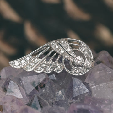 Mid-Century Diamond Wing Earring - Lost Owl Jewelry