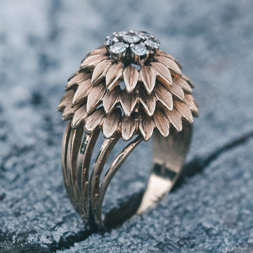 Mid-Century Pineapple Lily Ring - Lost Owl Jewelry