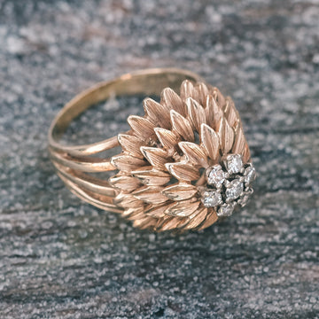 Mid-Century Pineapple Lily Ring - Lost Owl Jewelry