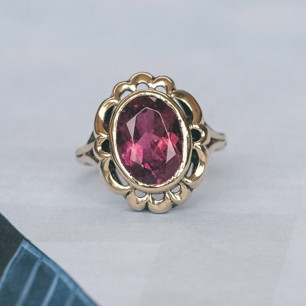 Mid-Century Rubellite Ring - Lost Owl Jewelry