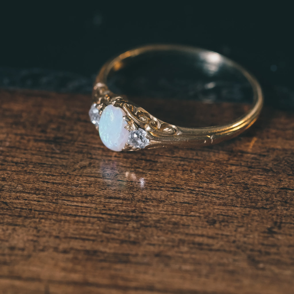 Mid-Victorian Opal Trilogy Ring - Lost Owl Jewelry