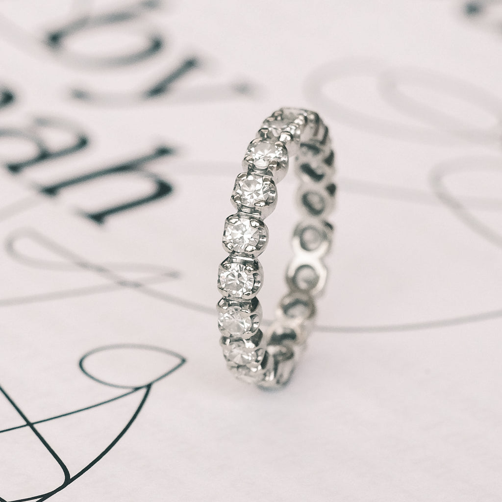 Modern Diamond Eternity Ring - Lost Owl Jewelry