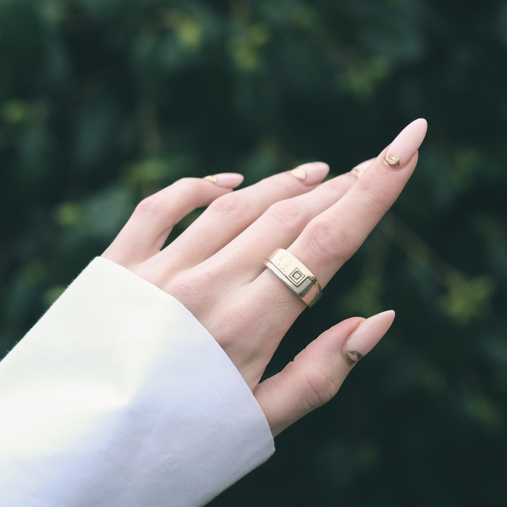 Modernist Bimetal Signet Ring - Lost Owl Jewelry