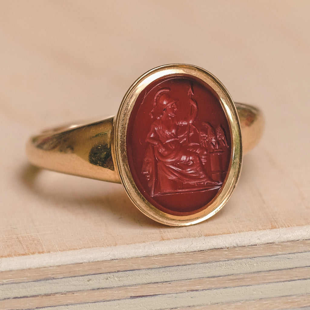 Neoclassical Athena Intaglio Ring - Lost Owl Jewelry