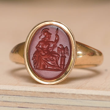 Neoclassical Athena Intaglio Ring - Lost Owl Jewelry