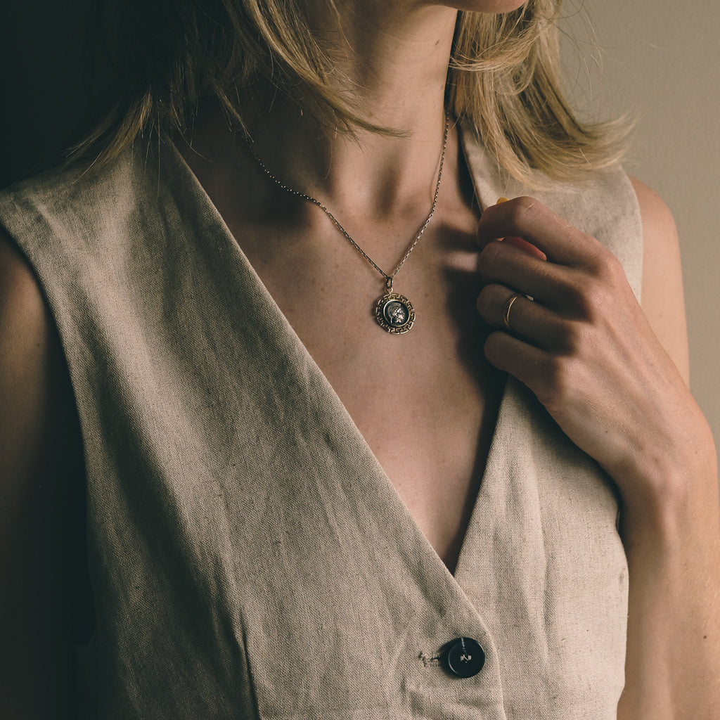 Neoclassical Greek Coin Pendant - Lost Owl Jewelry