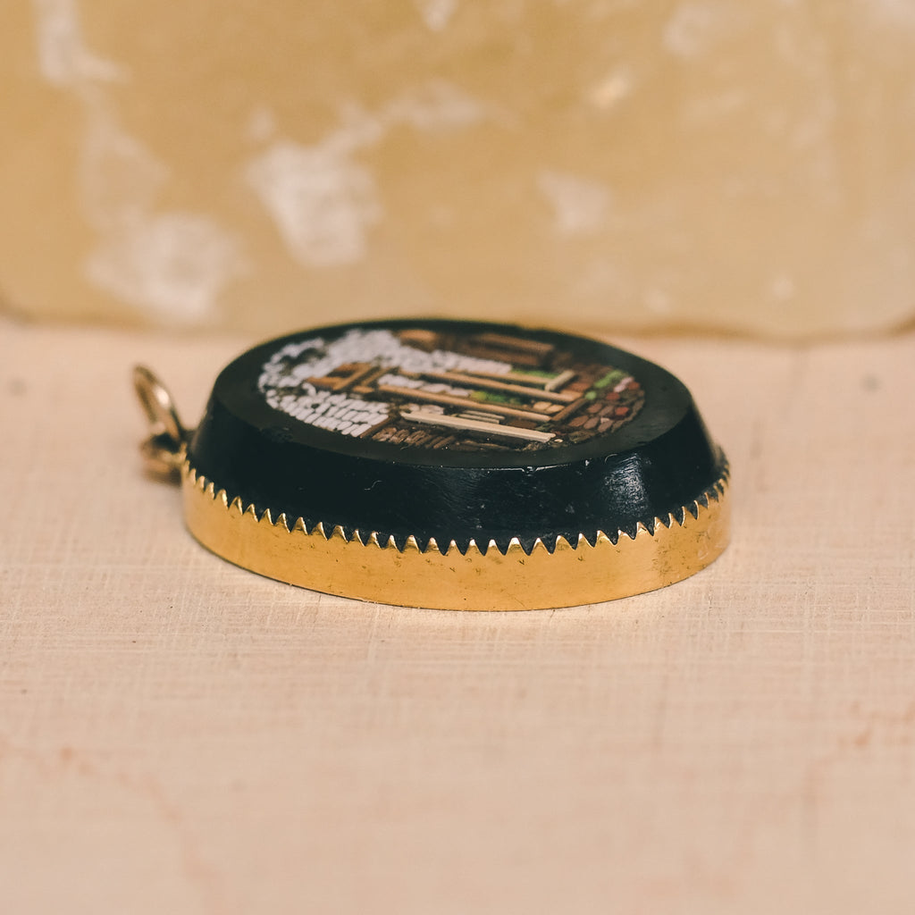 Neoclassical "Roman Forum" Micromosaic Pendant - Lost Owl Jewelry