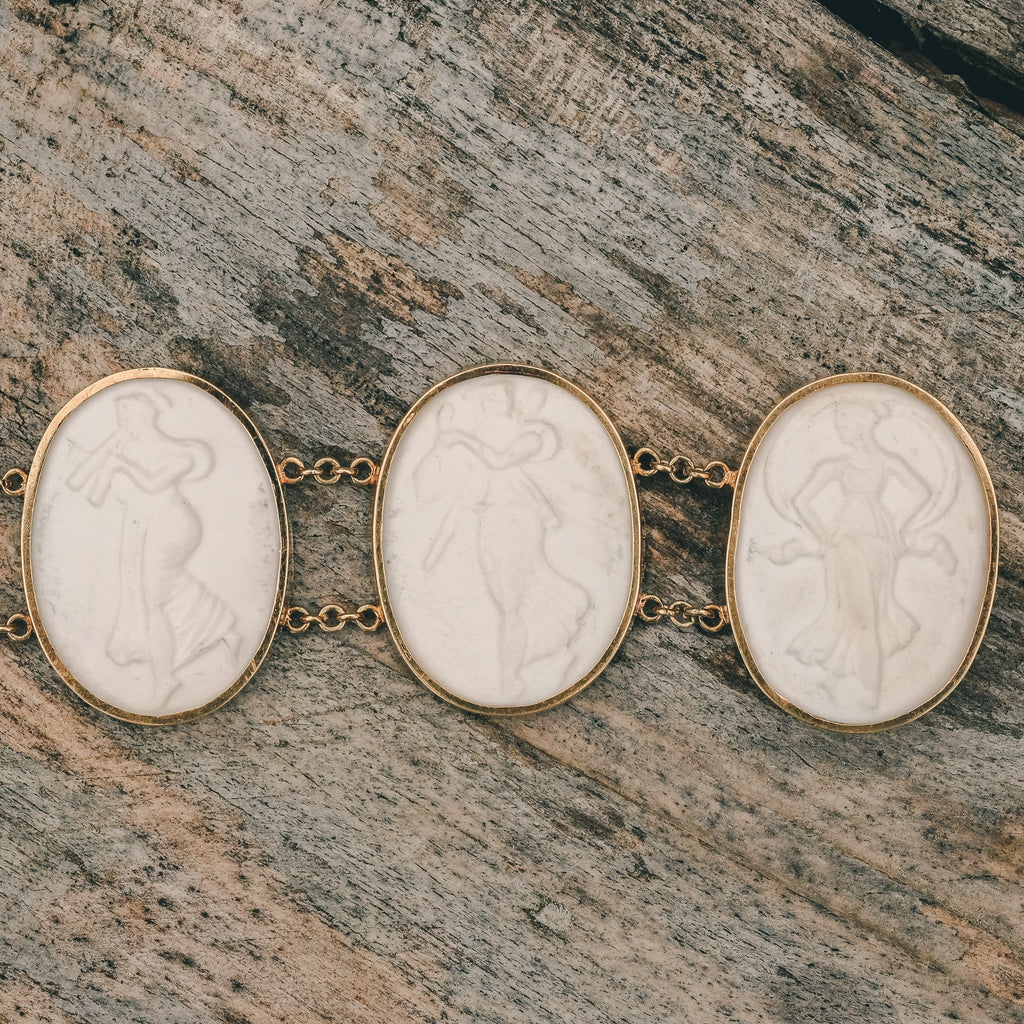 Neoclassical "The Muses" Cameo Bracelet - Lost Owl Jewelry