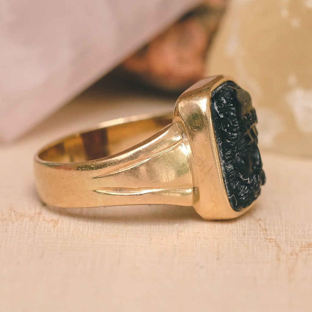 Neoclassical Zeus Cameo Ring - Lost Owl Jewelry