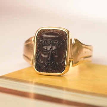 Neoclassical Zeus Cameo Ring - Lost Owl Jewelry