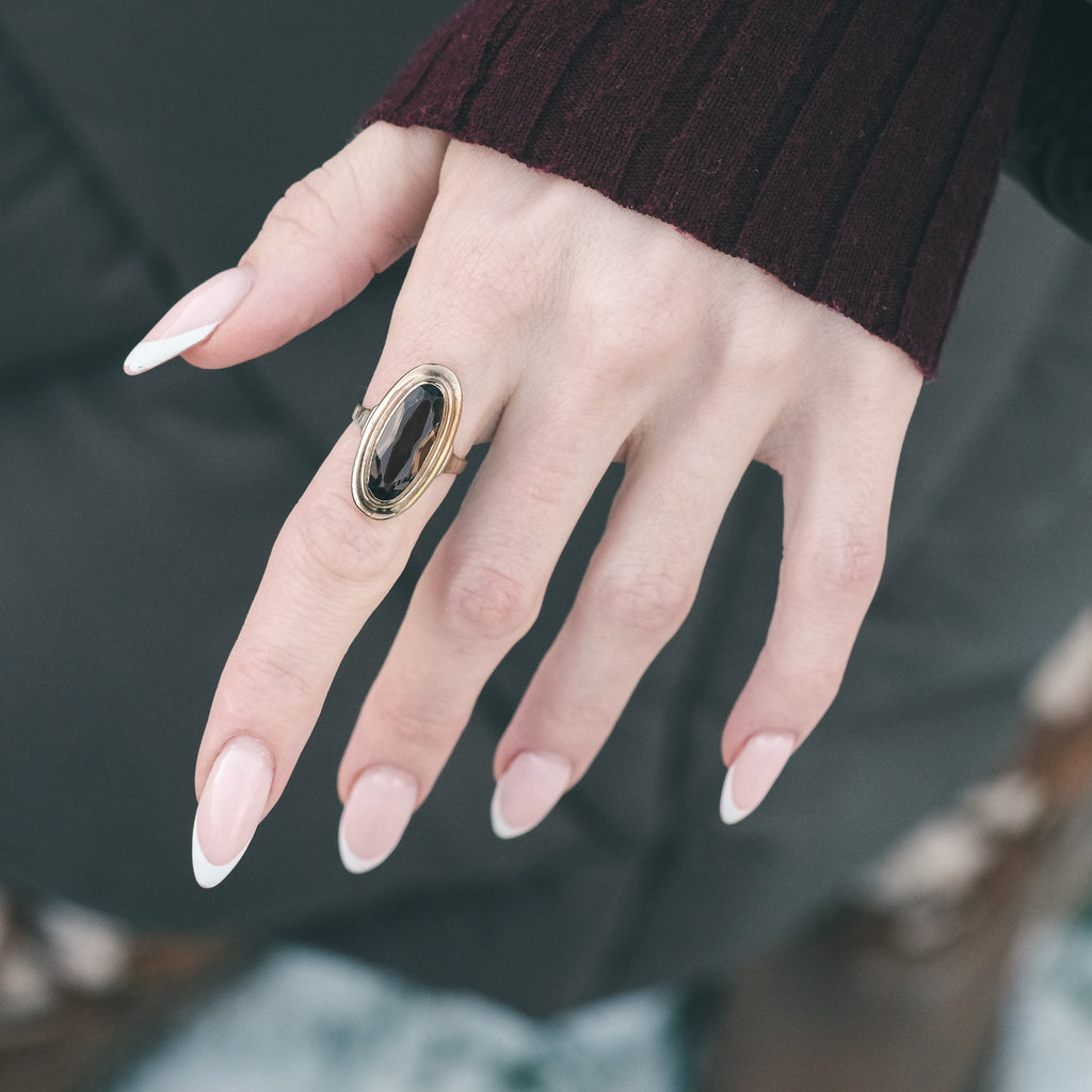 Space Age Smoky Quartz Ring - Lost Owl Jewelry