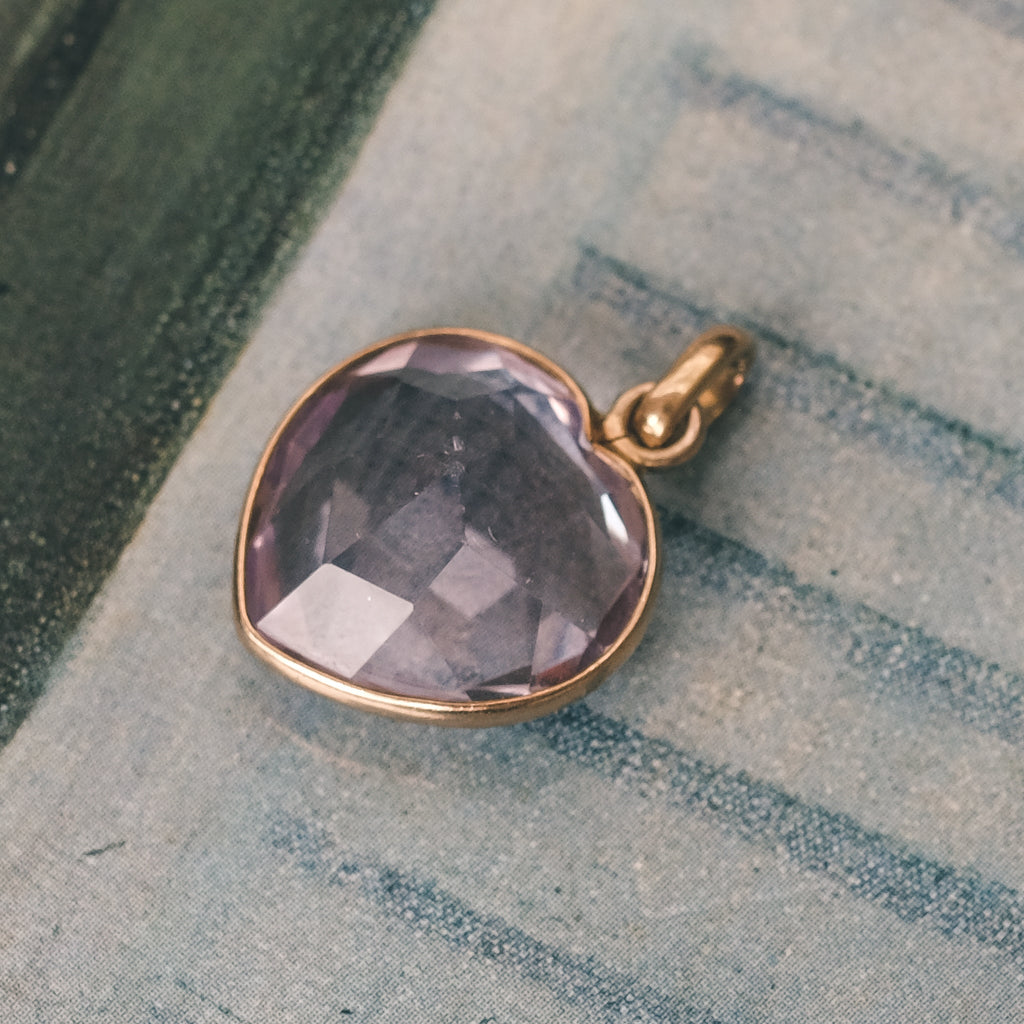 Victorian Amethyst Heart Pendant - Lost Owl Jewelry