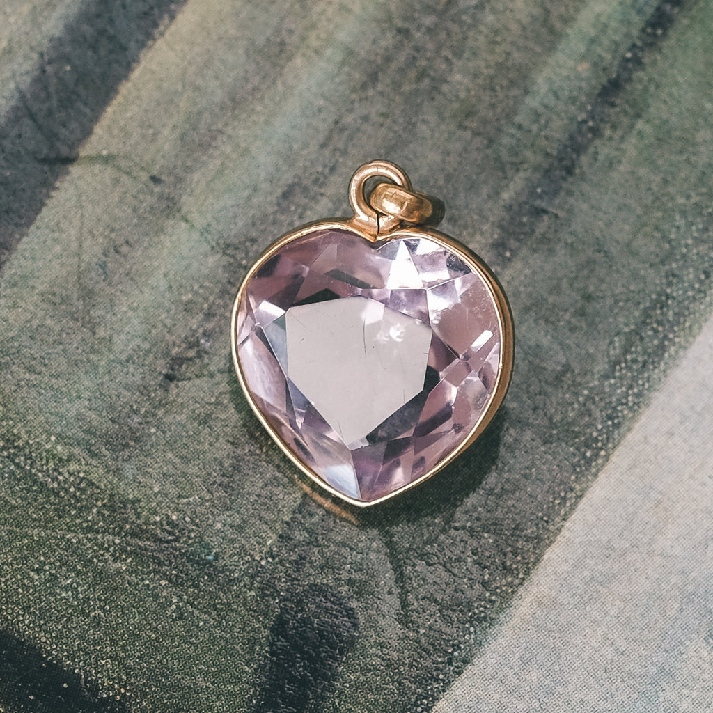 Victorian Amethyst Heart Pendant - Lost Owl Jewelry
