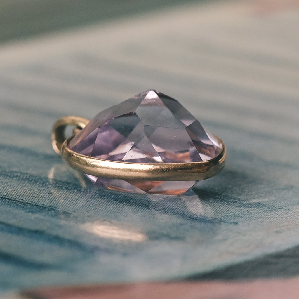 Victorian Amethyst Heart Pendant - Lost Owl Jewelry