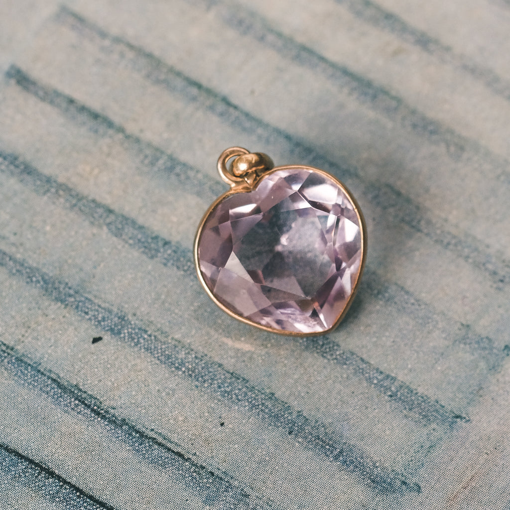 Victorian Amethyst Heart Pendant - Lost Owl Jewelry