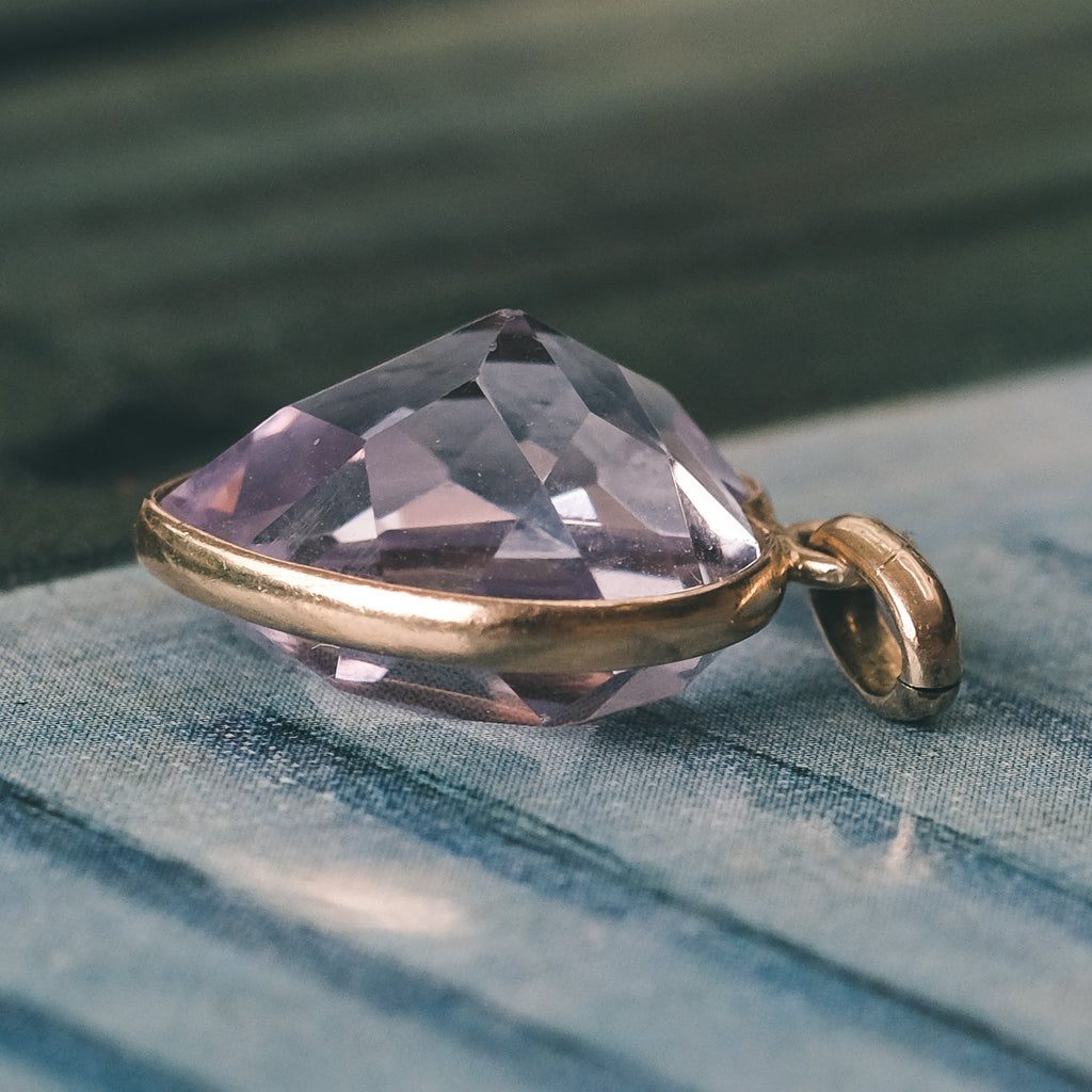 Victorian Amethyst Heart Pendant - Lost Owl Jewelry