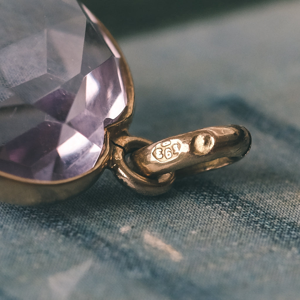 Victorian Amethyst Heart Pendant - Lost Owl Jewelry