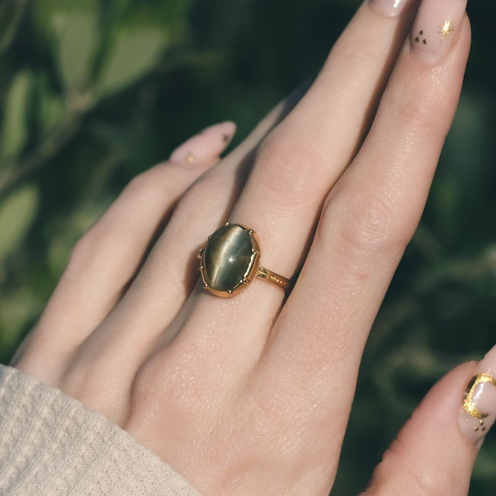 Victorian Cat's Eye Ring - Lost Owl Jewelry