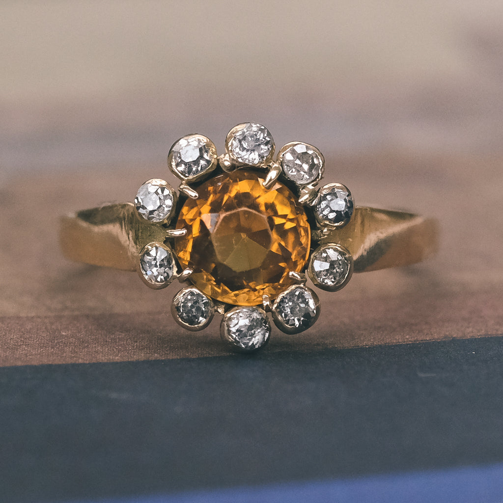 Victorian Citrine Solar Ring – Lost Owl Jewelry