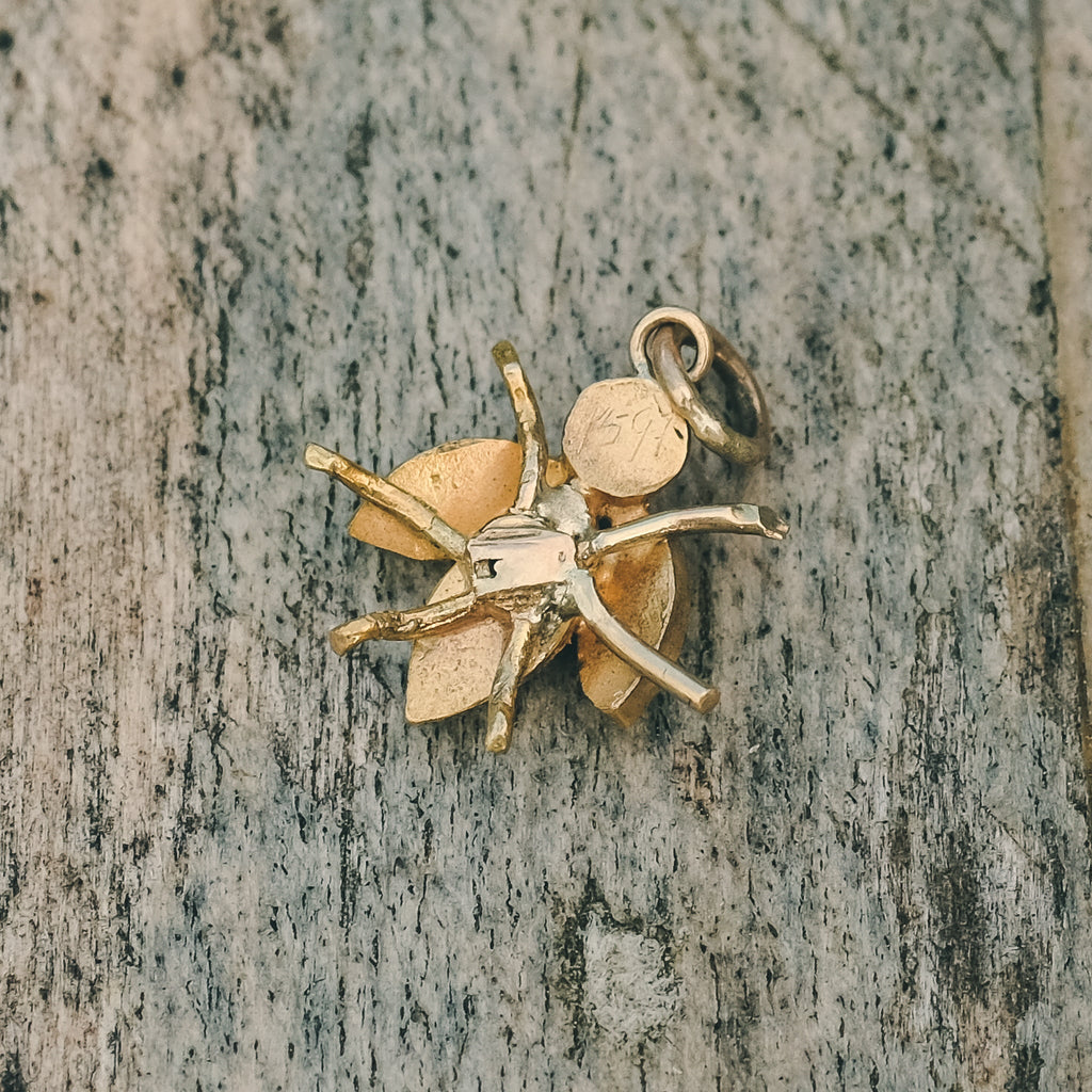 Victorian Coral & Pearl Bee Charm - Lost Owl Jewelry