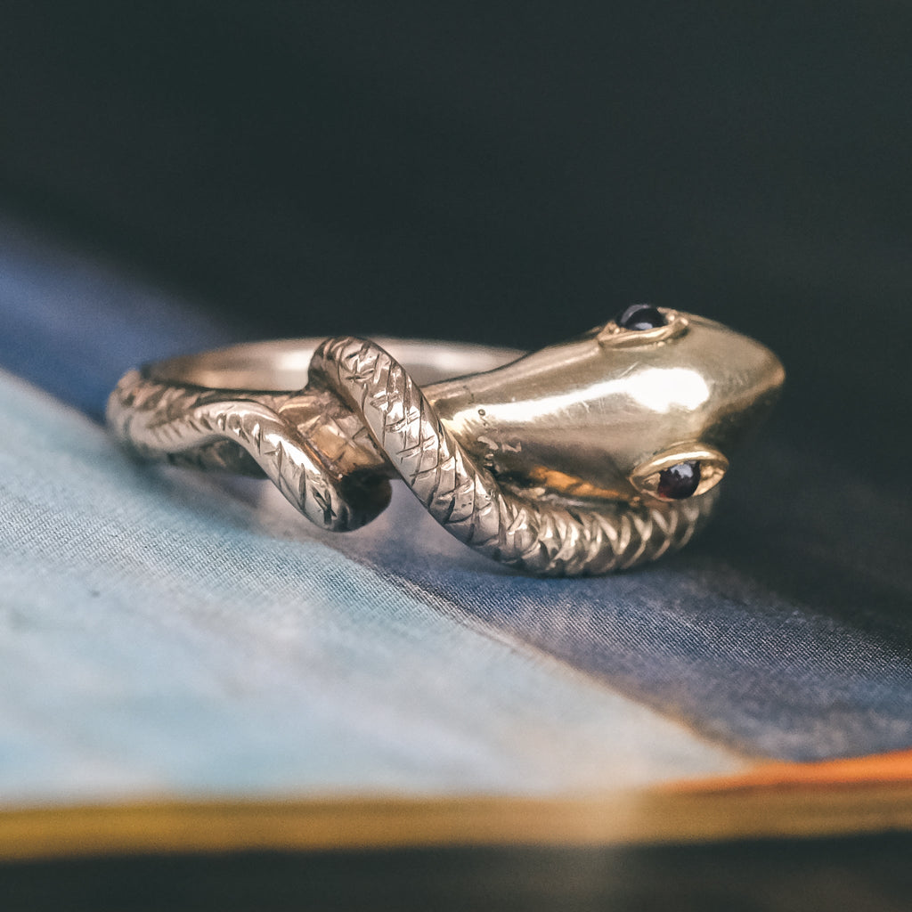 Victorian Cross-Hatched Snake Ring – Lost Owl Jewelry