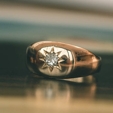 Victorian Diamond "Gypsy" Ring - Lost Owl Jewelry