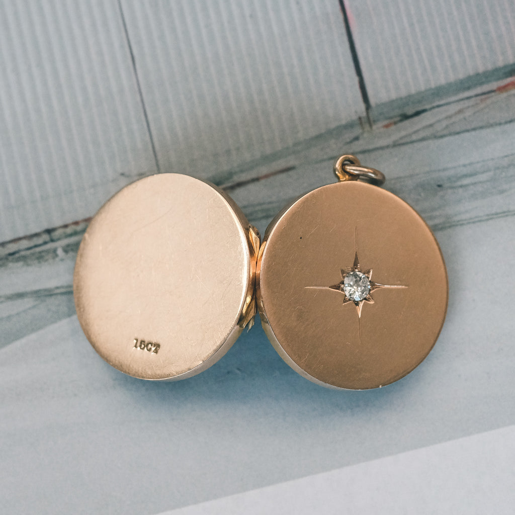Victorian Diamond Star Locket - Lost Owl Jewelry