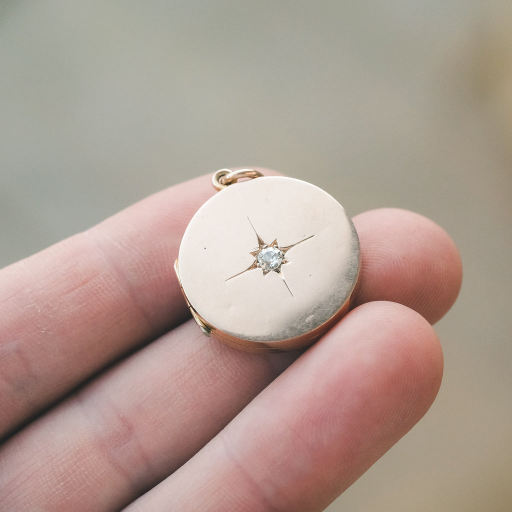 Victorian Diamond Star Locket - Lost Owl Jewelry