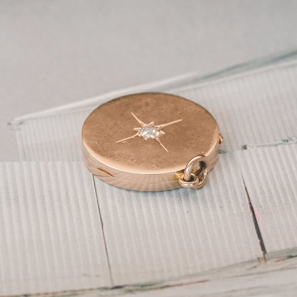 Victorian Diamond Star Locket - Lost Owl Jewelry