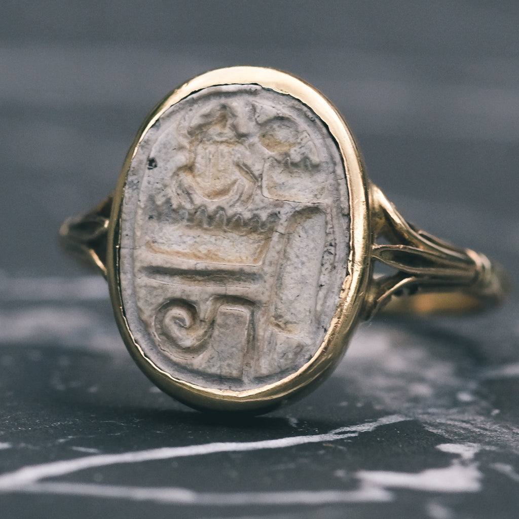 Victorian Egyptian Cartouche Ring - Lost Owl Jewelry