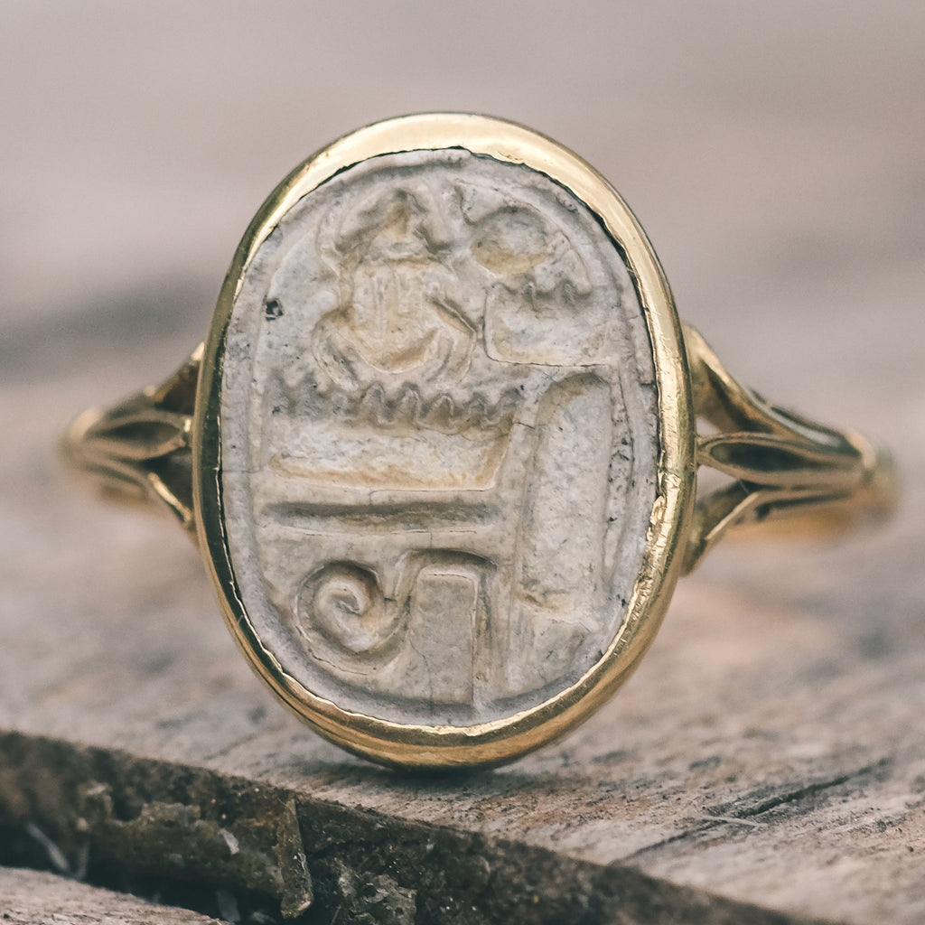 Victorian Egyptian Cartouche Ring - Lost Owl Jewelry