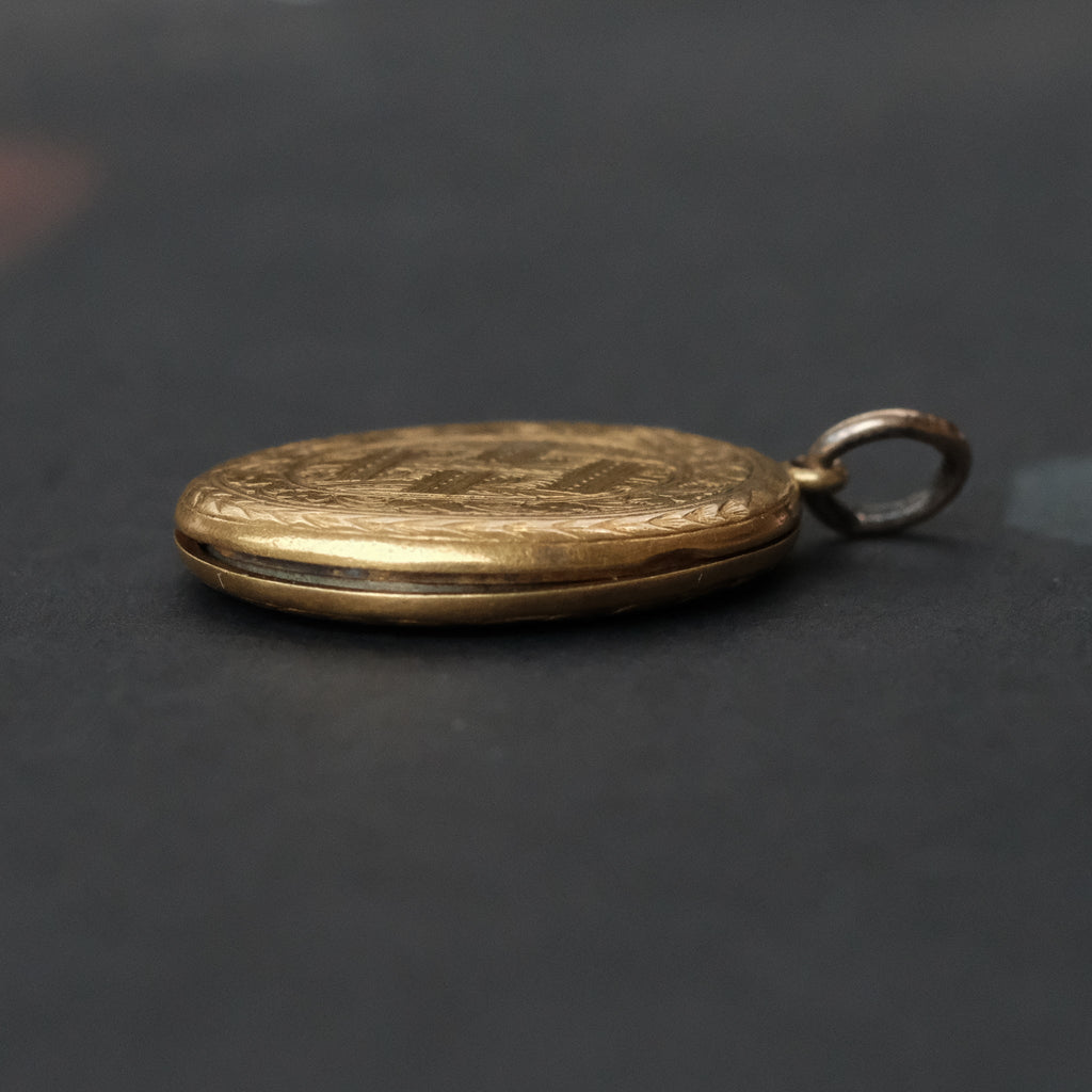 Victorian Engraved Gold Locket - Lost Owl Jewelry