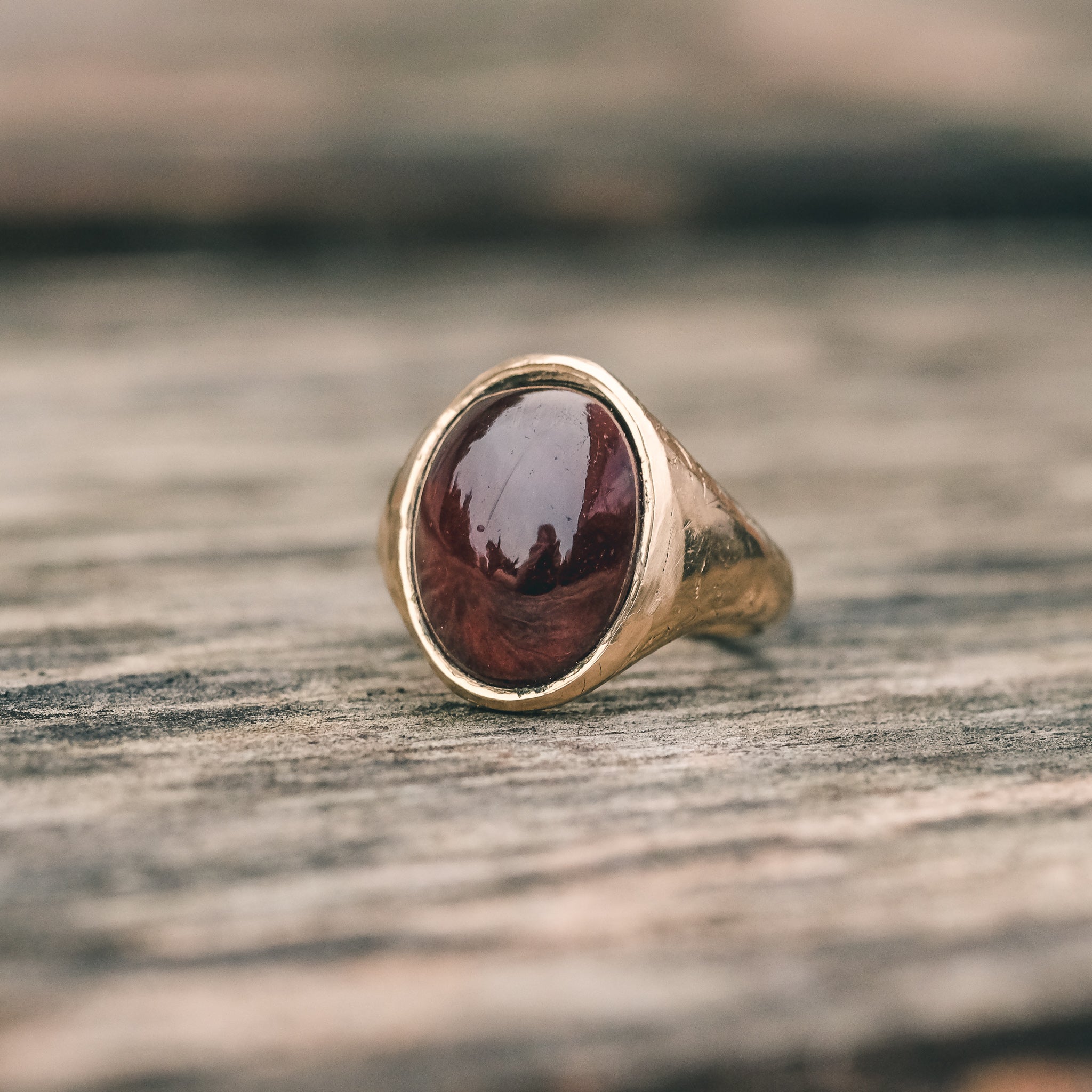 Victorian Garnet Cabochon Ring – Lost Owl Jewelry