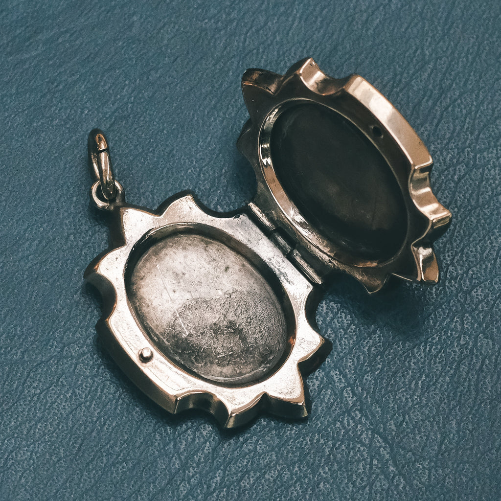 Victorian Greek Key Engraved Locket - Lost Owl Jewelry
