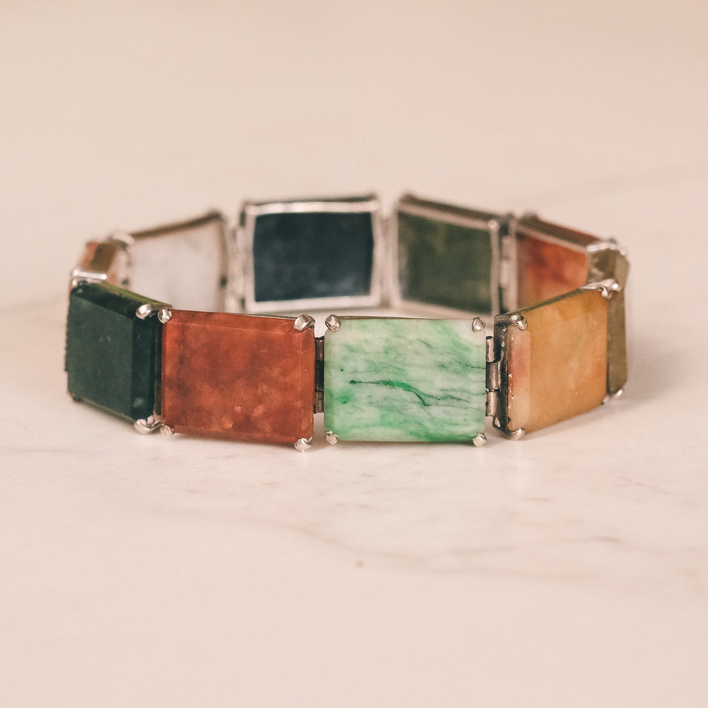Victorian Harlequin Jade Bracelet - Lost Owl Jewelry