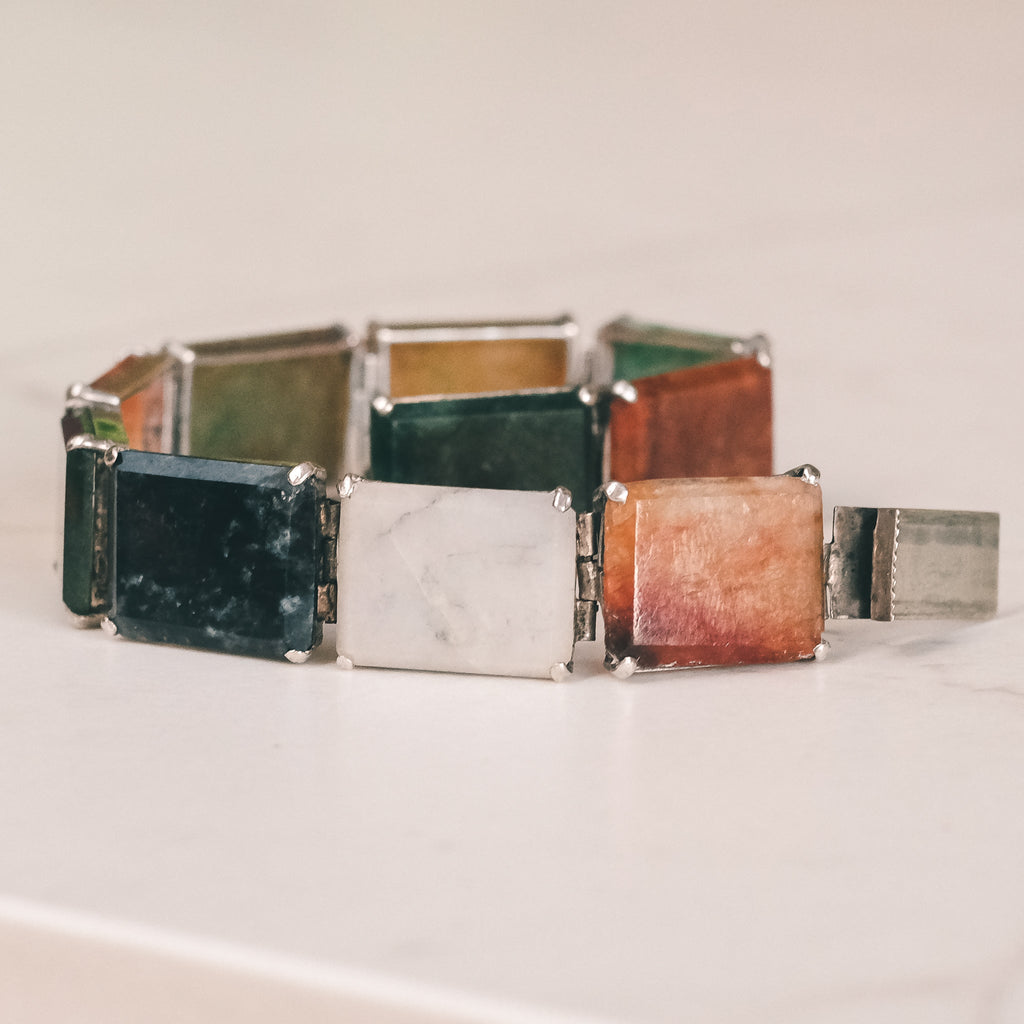 Victorian Harlequin Jade Bracelet - Lost Owl Jewelry