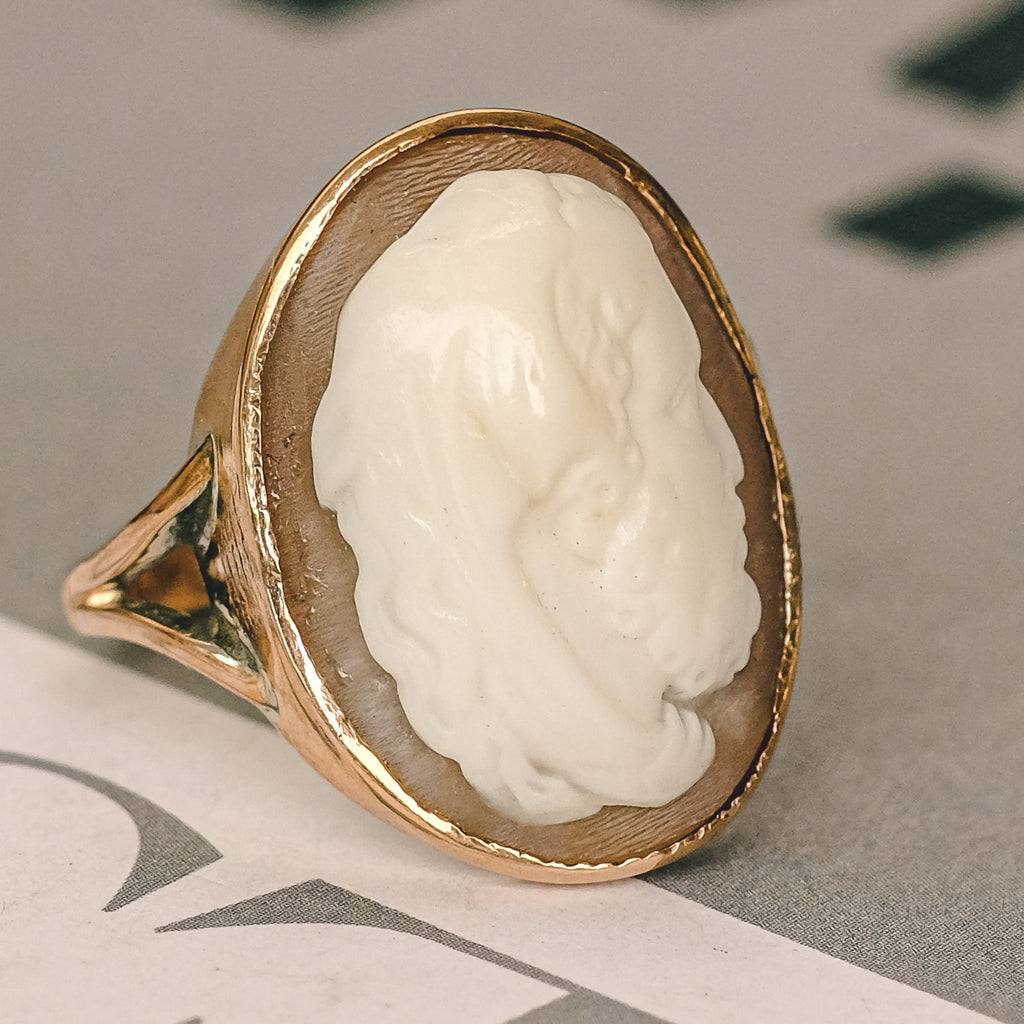 Victorian Herakles Cameo Ring - Lost Owl Jewelry