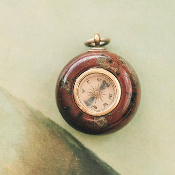 Victorian Jasper Compass Pendant - Lost Owl Jewelry