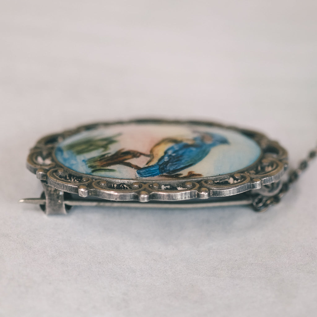 Victorian Kingfisher Brooch - Lost Owl Jewelry