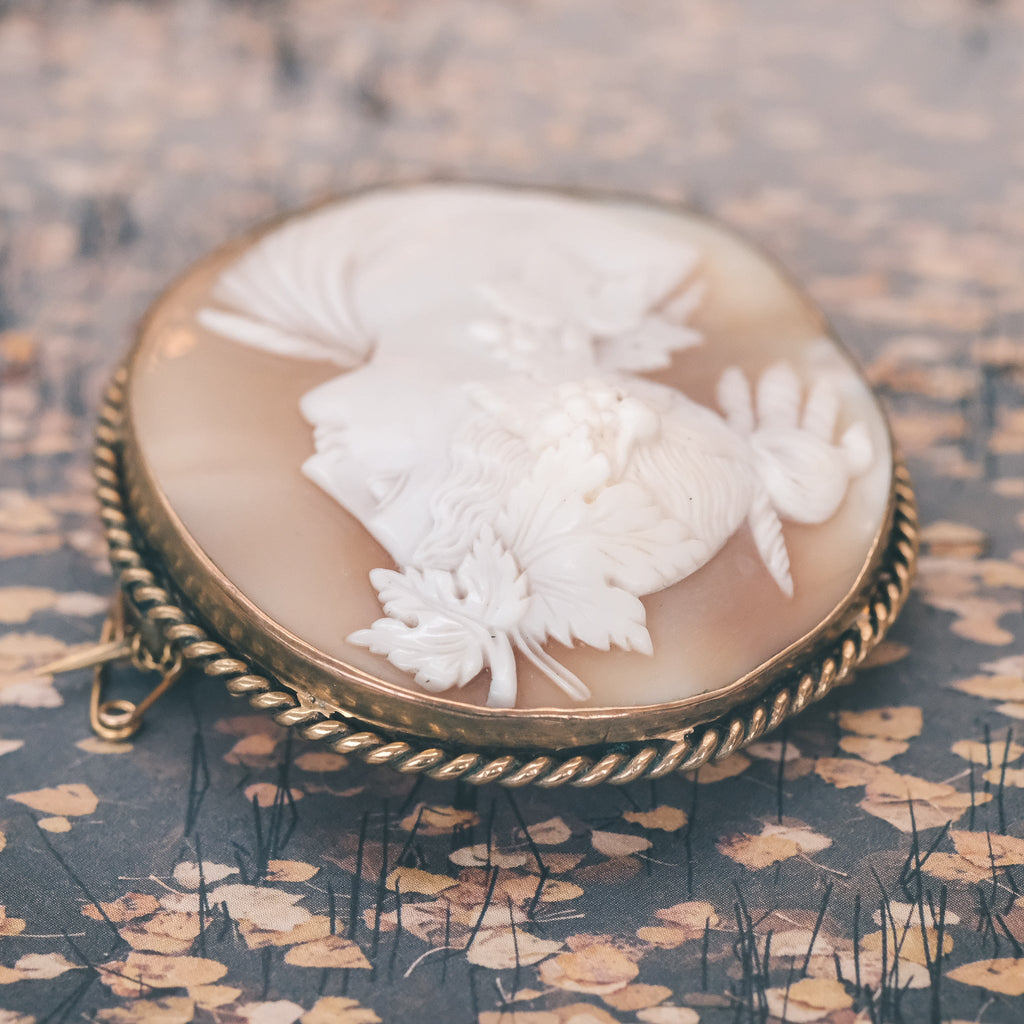 Victorian Maenad Cameo Brooch - Lost Owl Jewelry