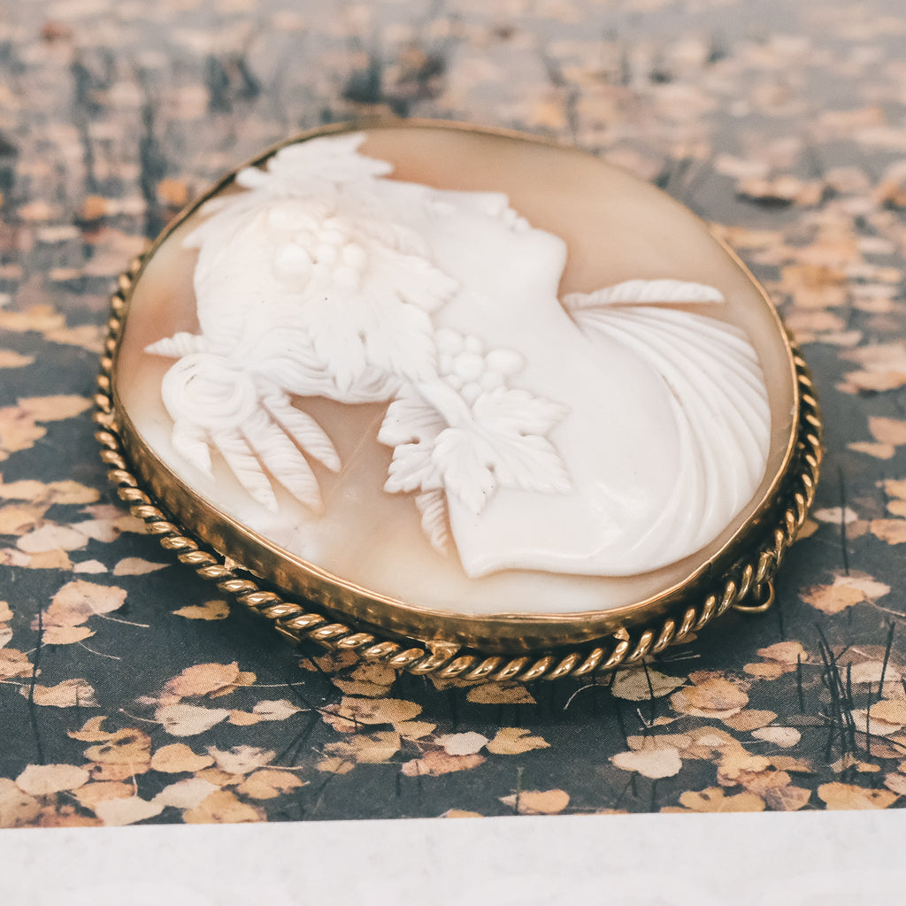 Victorian Maenad Cameo Brooch - Lost Owl Jewelry