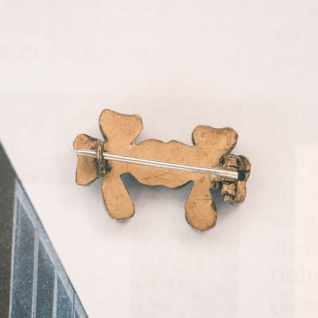 Victorian Micromosaic Shamrocks Brooch - Lost Owl Jewelry