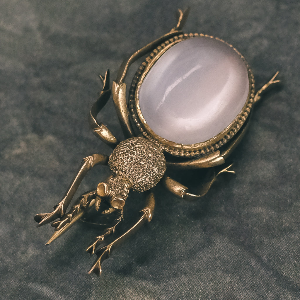 Victorian Moon Beetle Brooch - Lost Owl Jewelry