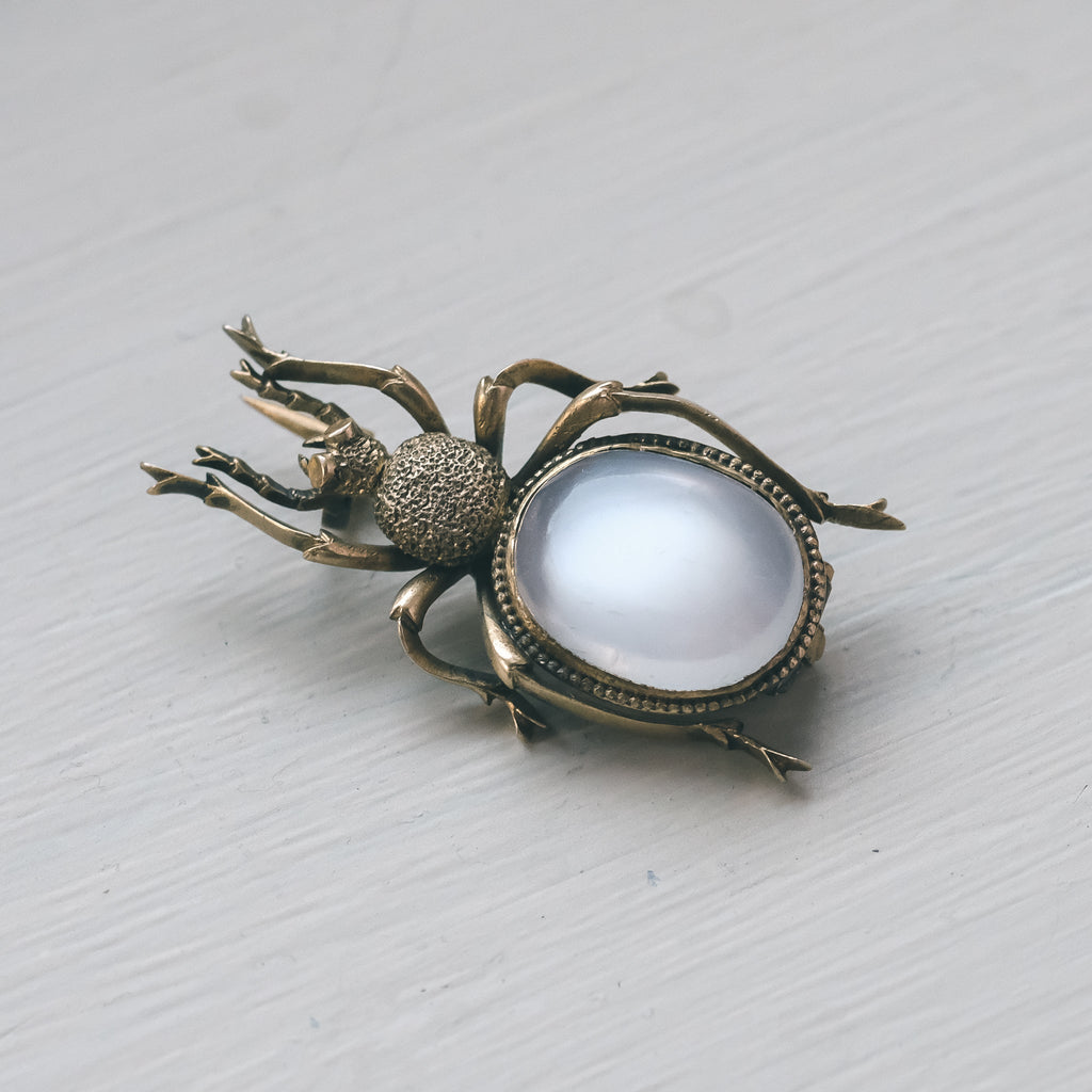 Victorian Moon Beetle Brooch - Lost Owl Jewelry
