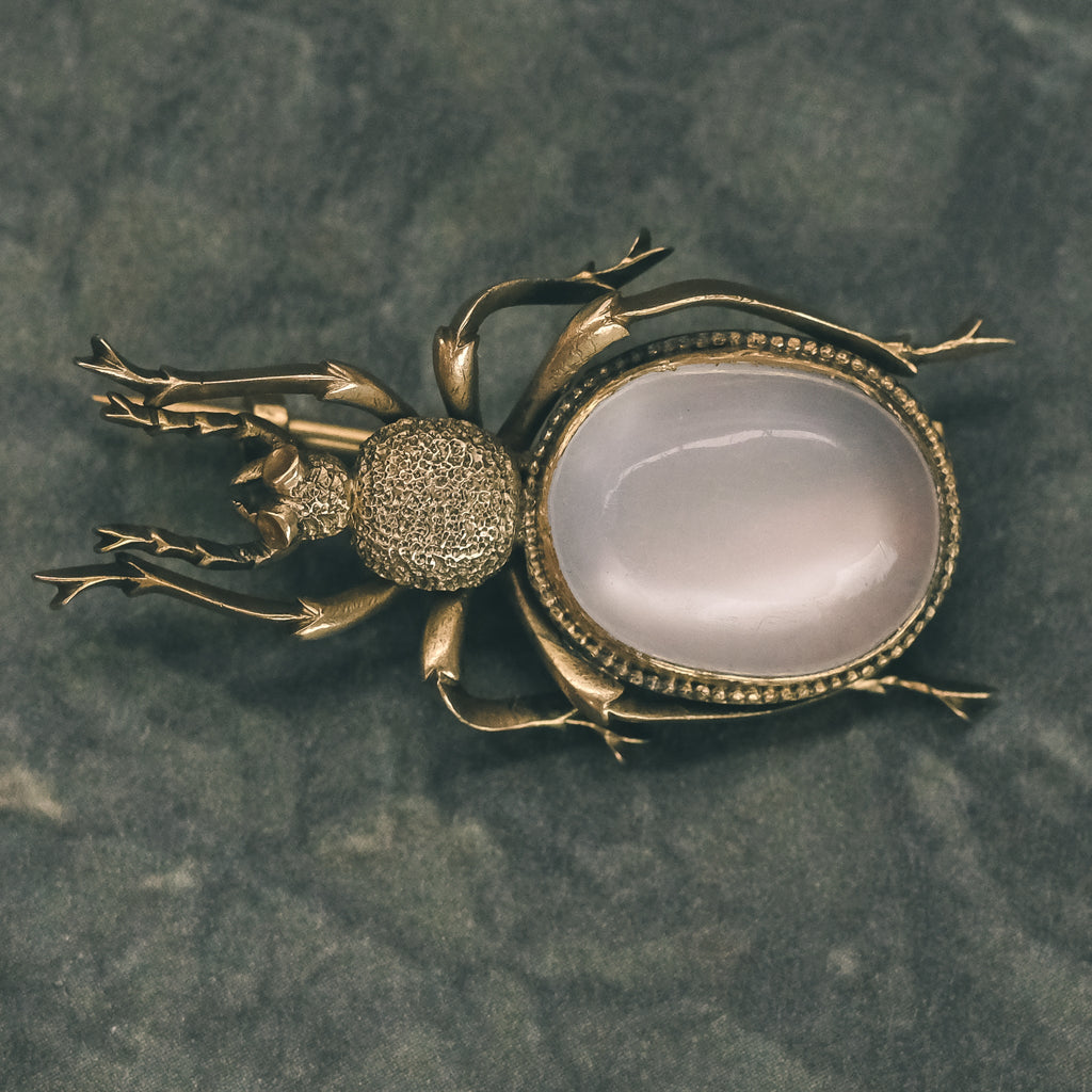 Victorian Moon Beetle Brooch - Lost Owl Jewelry