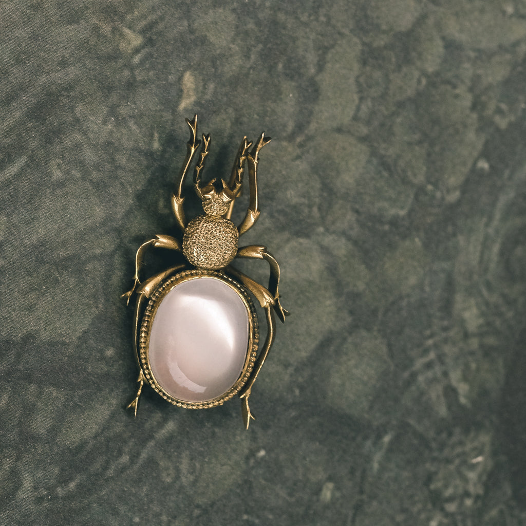 Victorian Moon Beetle Brooch - Lost Owl Jewelry