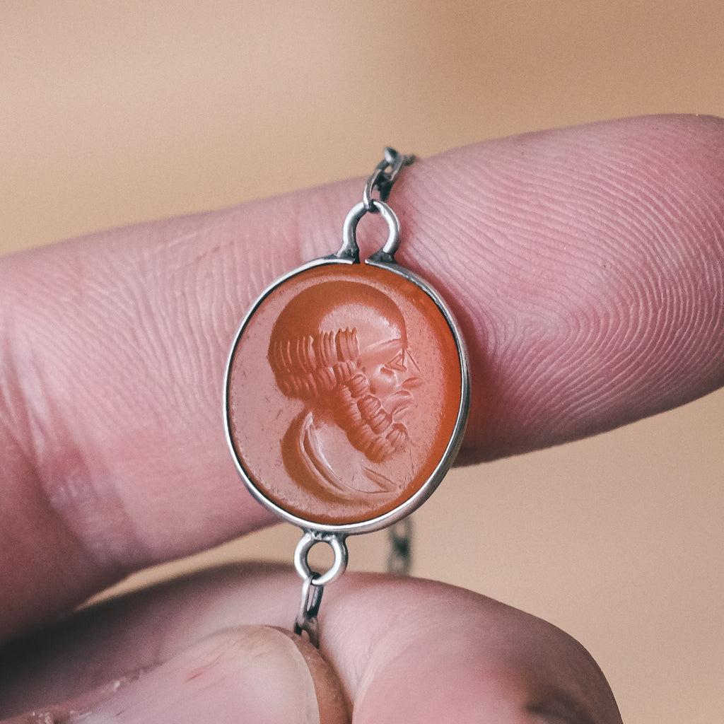 Victorian Neoclassical Intaglios Guard Chain - Lost Owl Jewelry